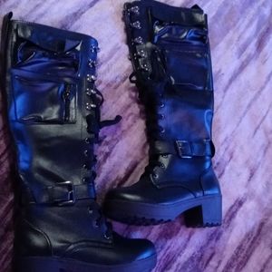 New, Knee High Boots, with Pockets